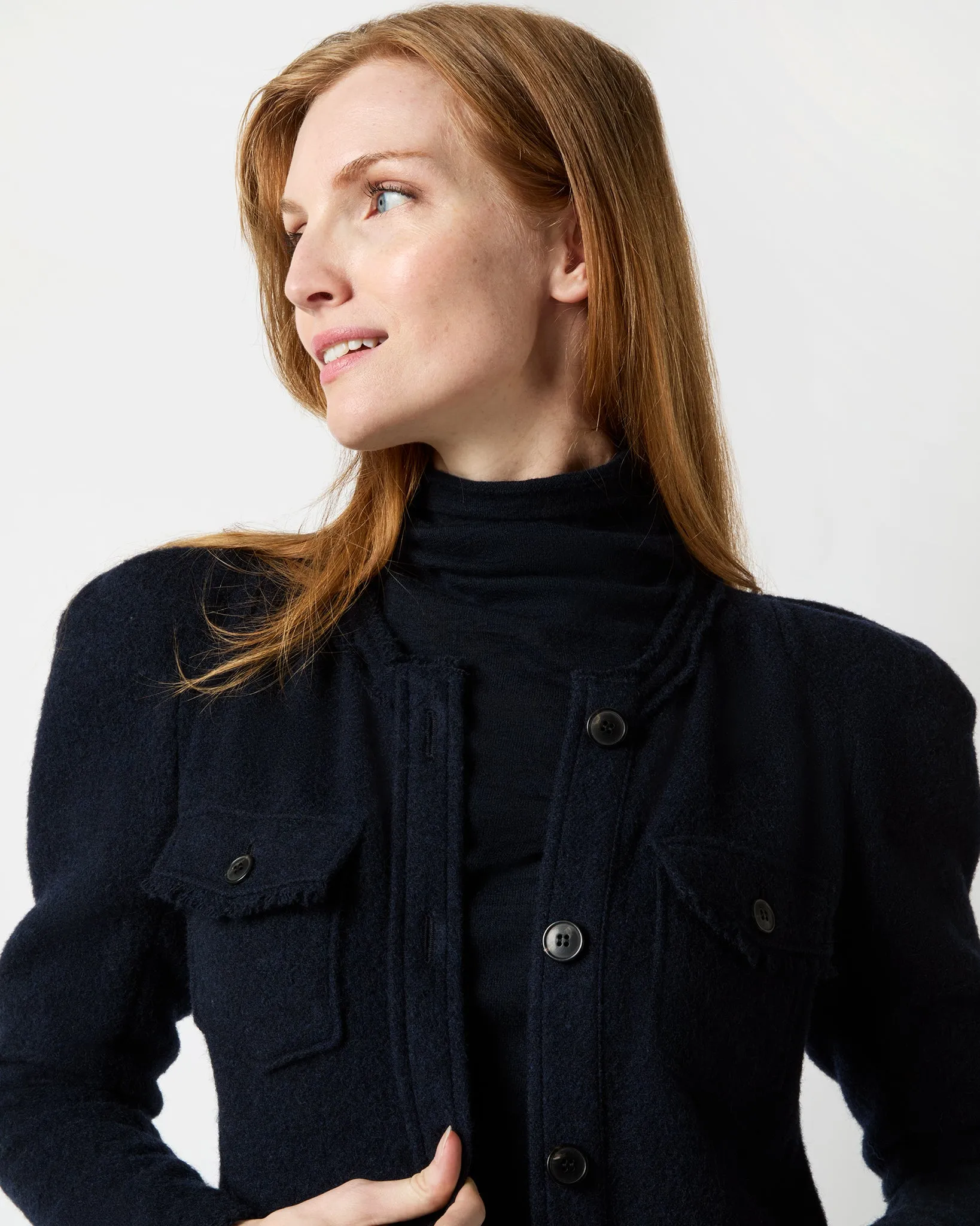 Nelly Wool Overshirt in Midnight