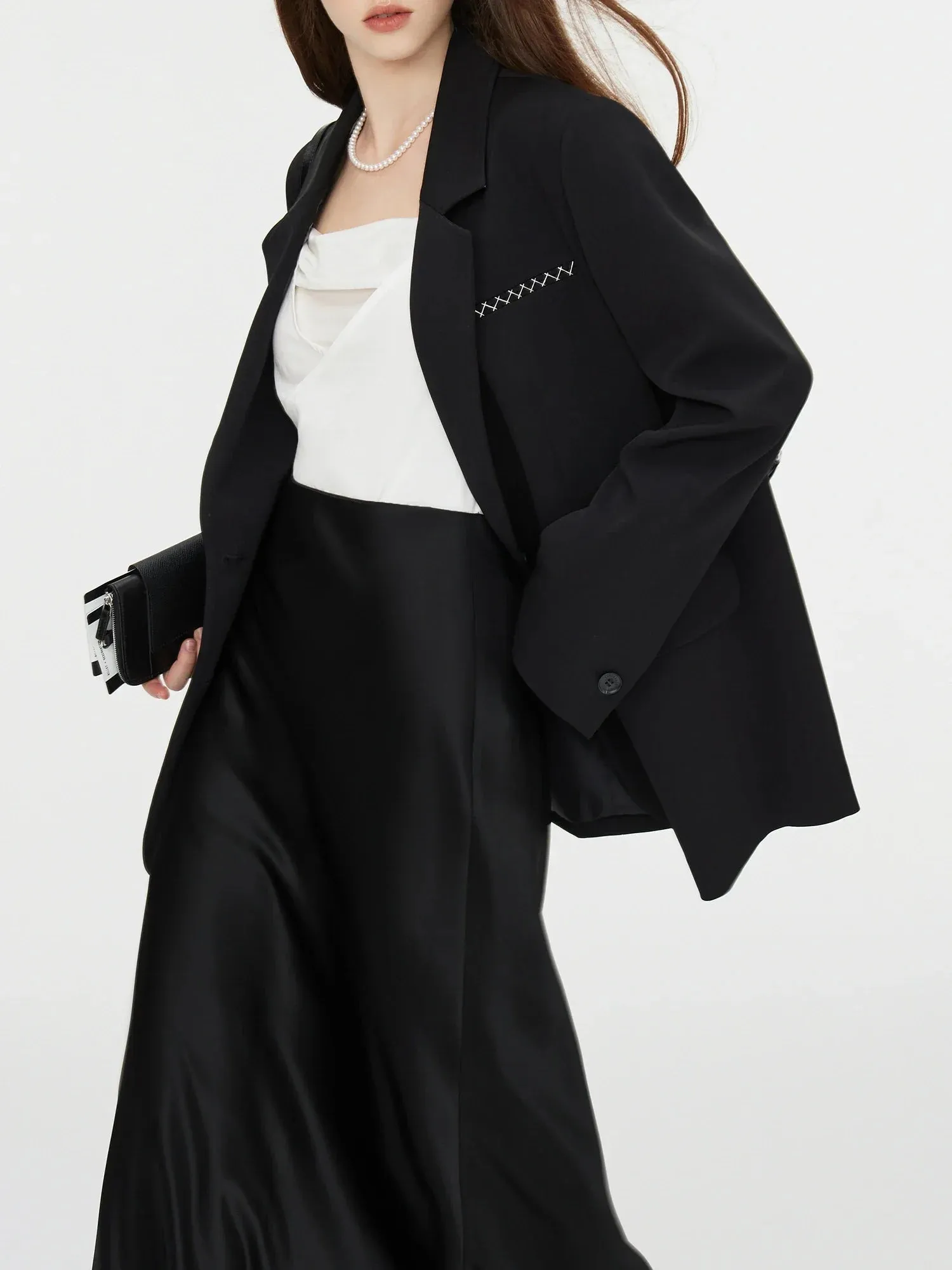 Office Lady Temperament Versatile Autumn Wide Leg Pants Suit Coats