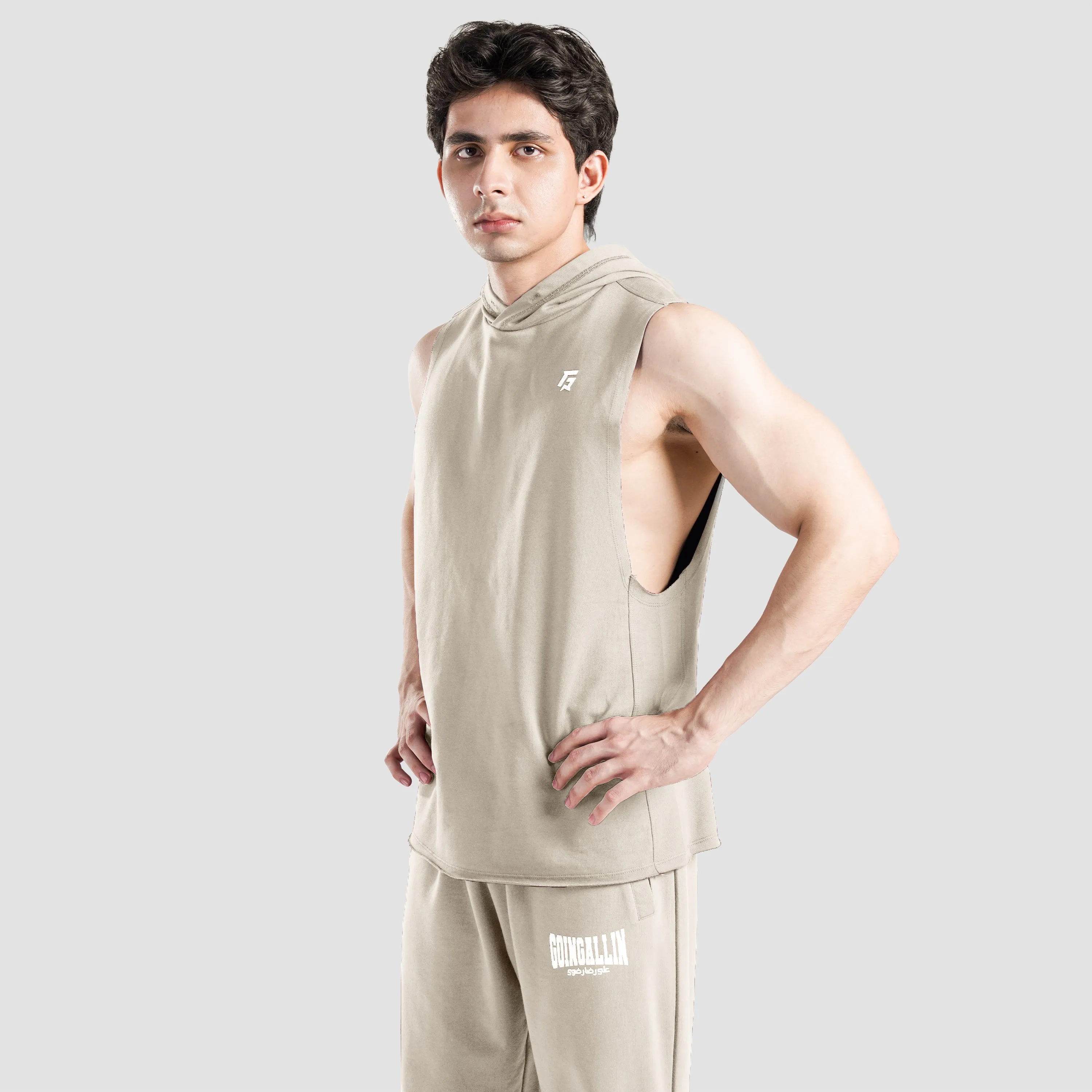 Perform Hooded Tank (Beige)