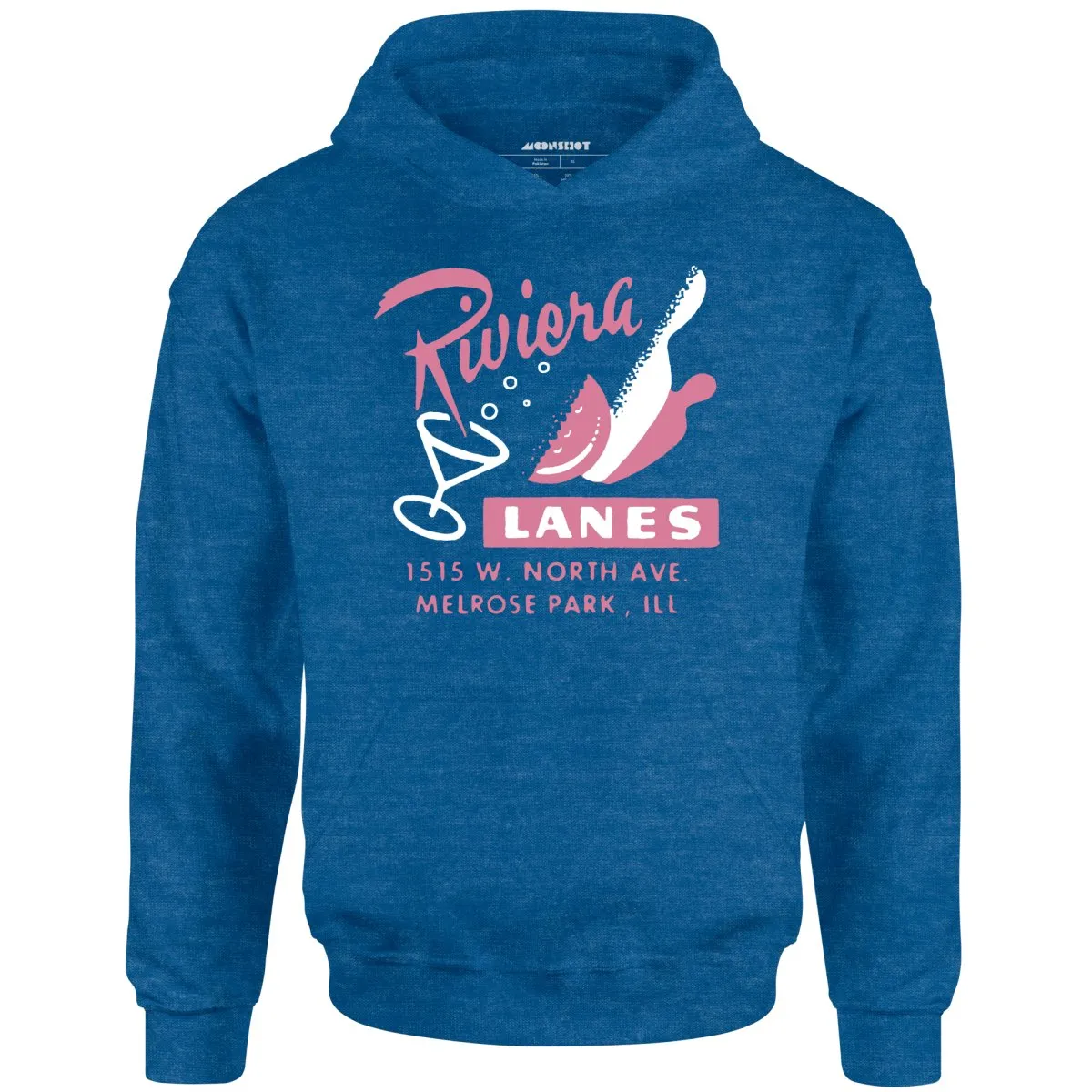 Riviera Lanes - Melrose Park, IL - Vintage Bowling Alley - Unisex Hoodie