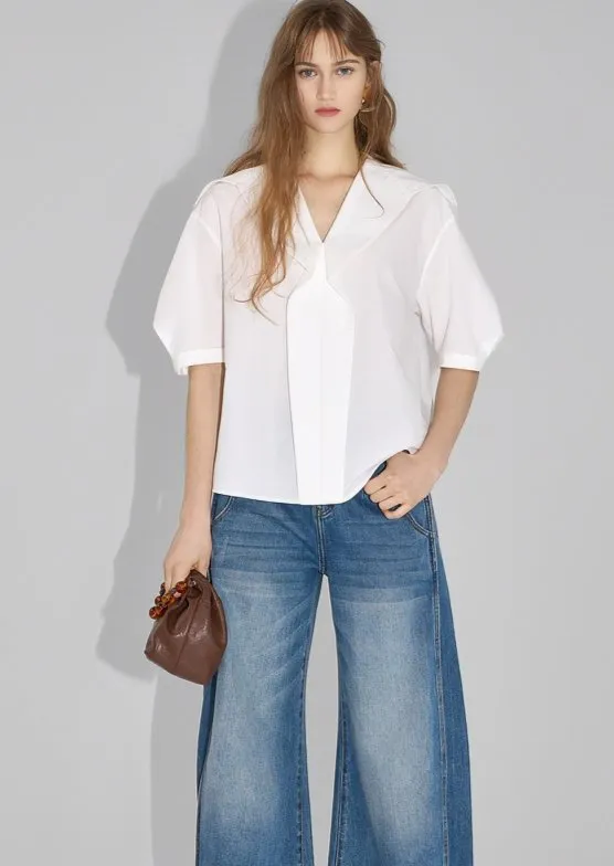 SAILOR COLLAR SHEER SHIRT