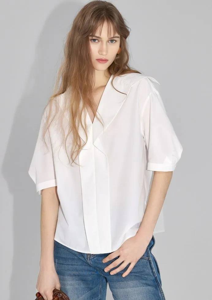 SAILOR COLLAR SHEER SHIRT