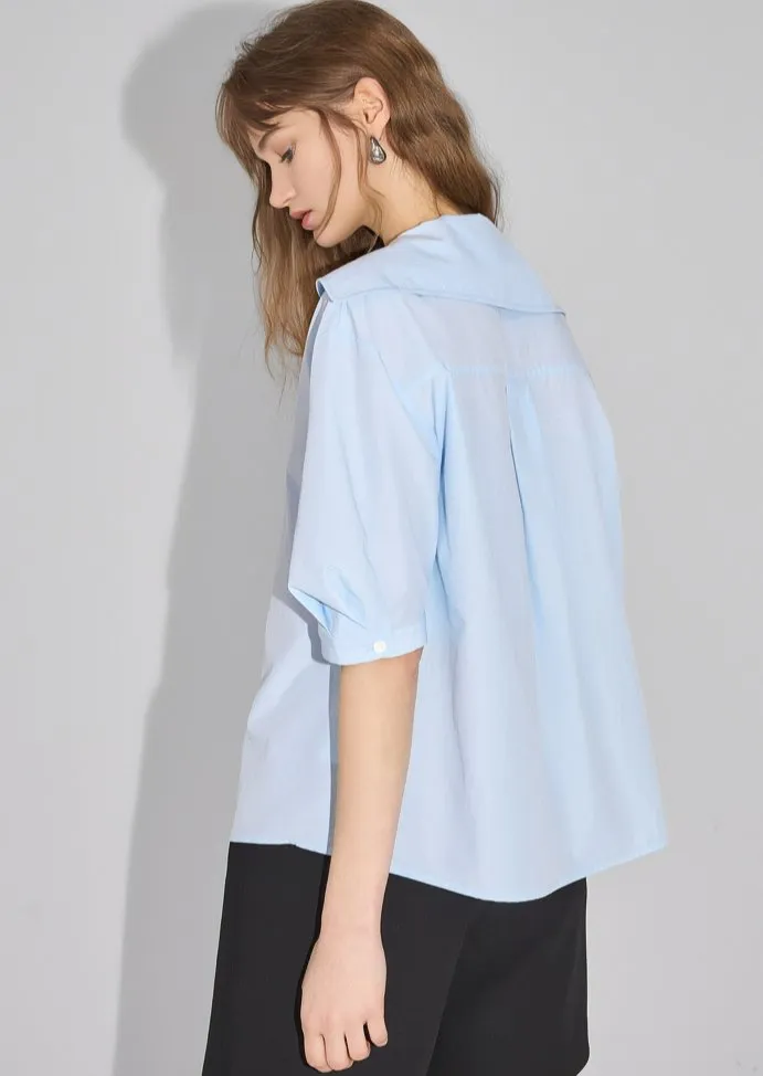 SAILOR COLLAR SHEER SHIRT