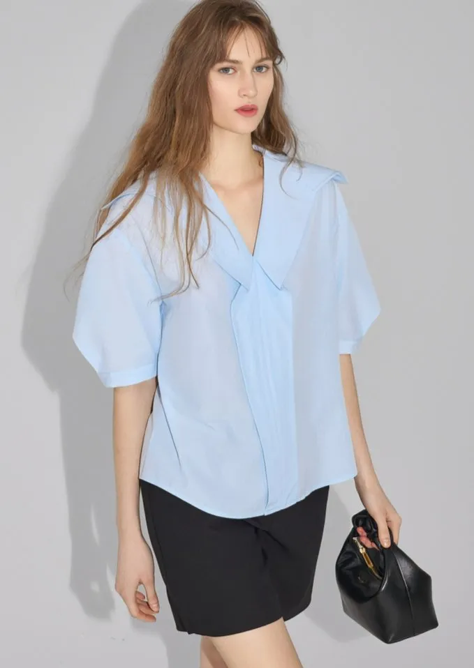 SAILOR COLLAR SHEER SHIRT