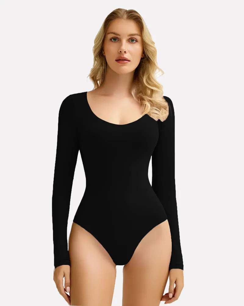 Scoop Neck Bodysuit Shapewear Going Out Tops