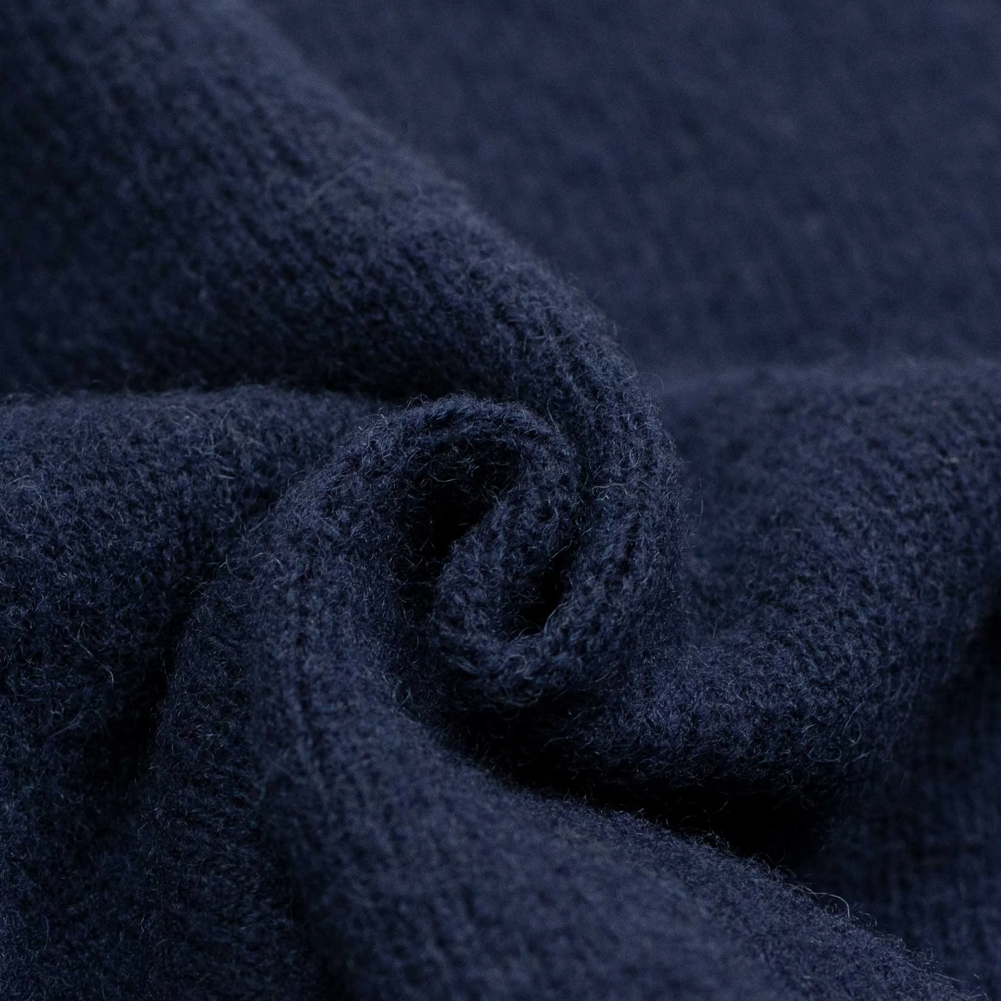 Shaggy brushed Shetland wool crewneck sweater, Admiral Navy (restock)