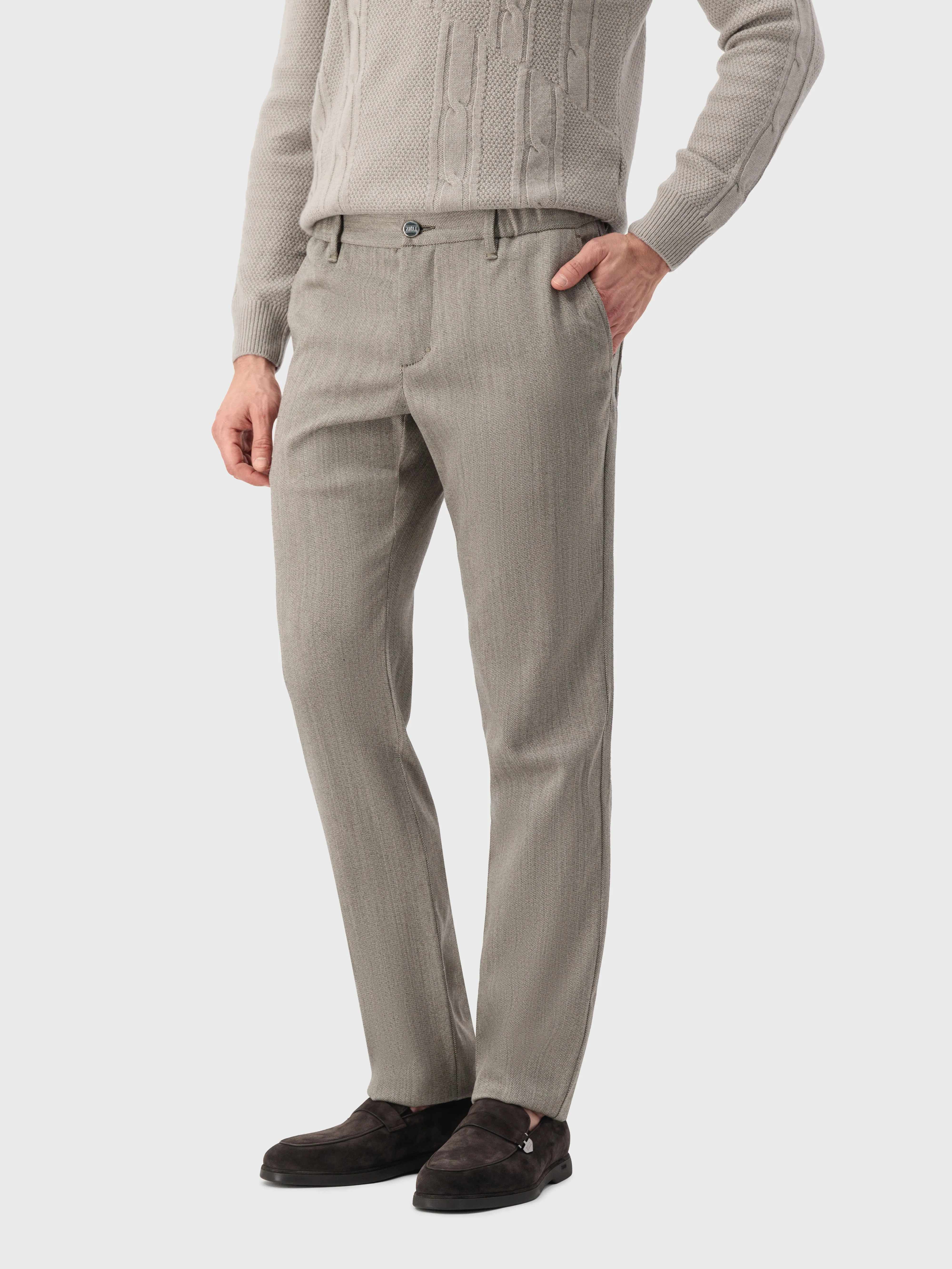 Slim Fit Trousers Taupe