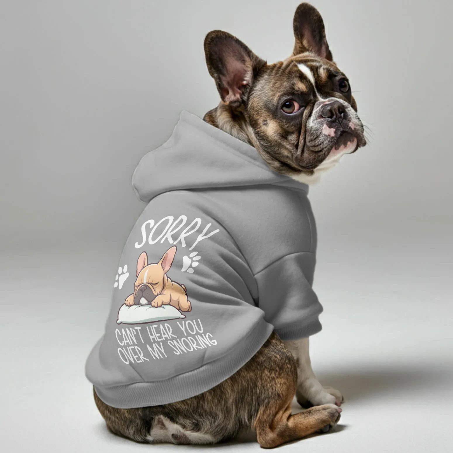 Sorry, can’t hear you over my snoring - Personalized French Bulldog Hoodies with Funny Quotes – Stylish, Cozy, and Premium 100% Cotton