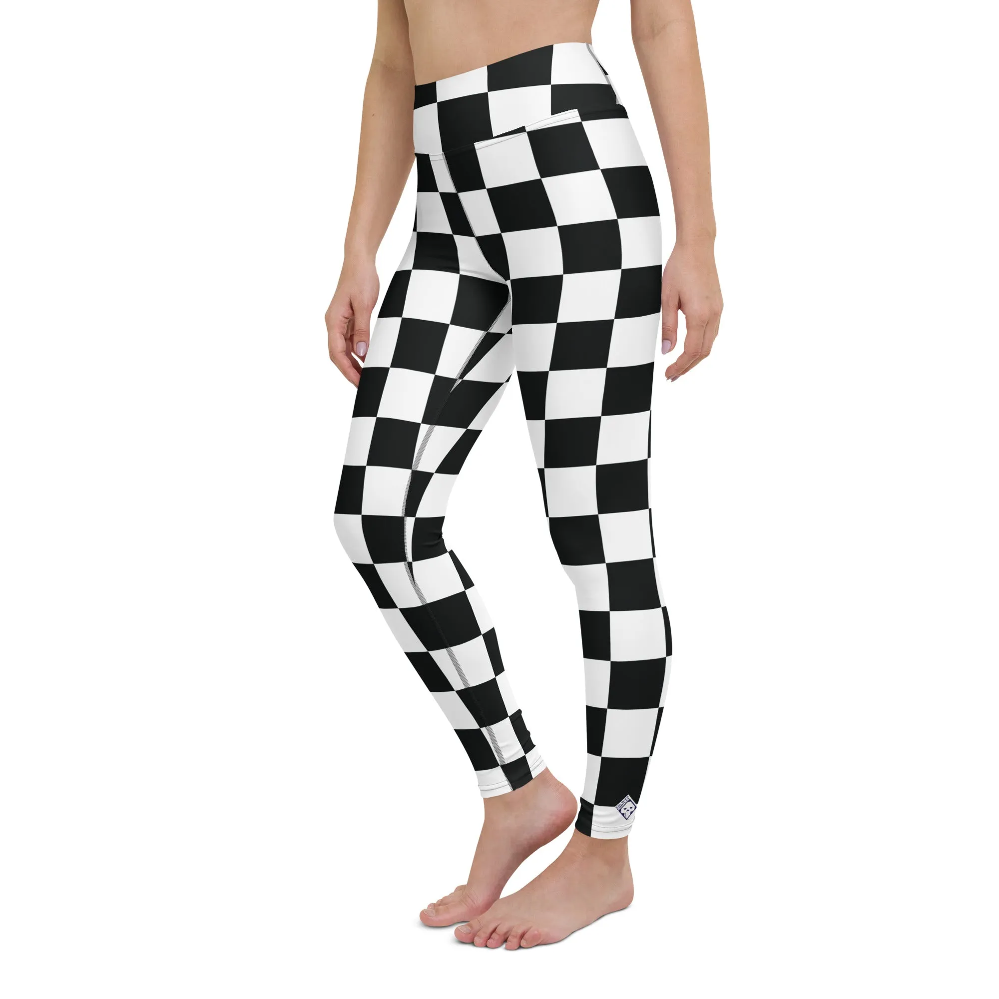 Stylish Strides: Checkered Women's Yoga Pants Leggings