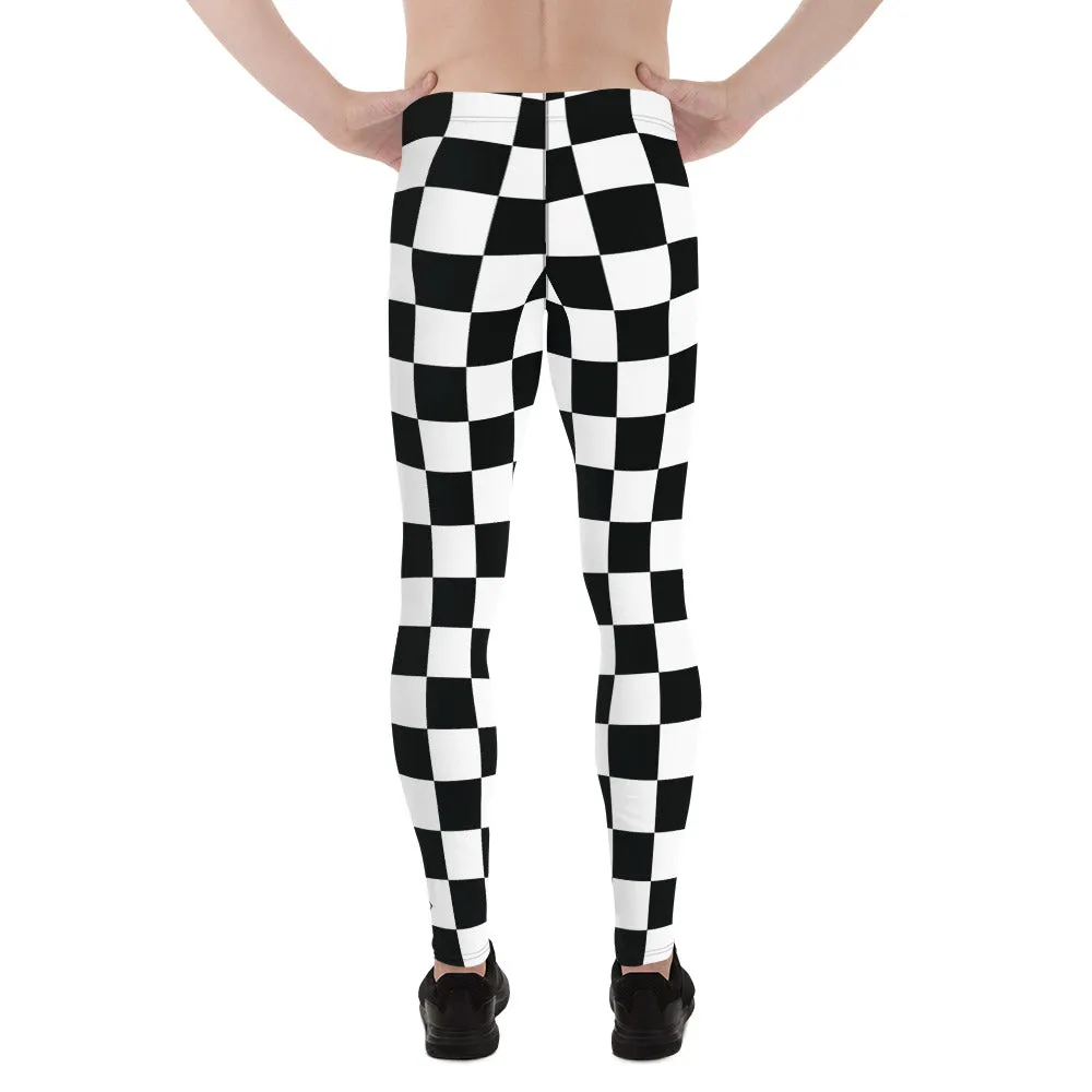 Stylish Strides: Men's Checkered Athletic Leggings