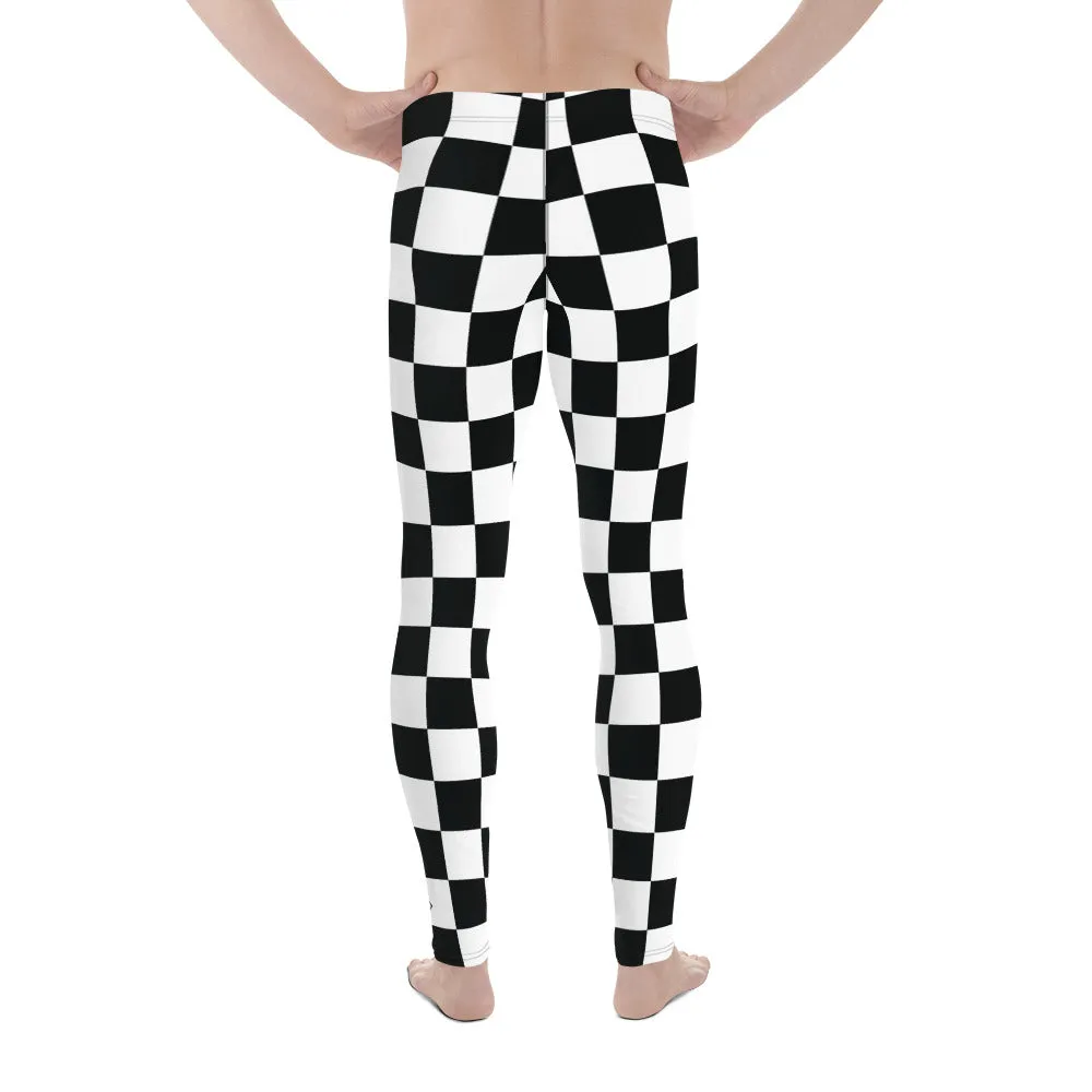 Stylish Strides: Men's Checkered Athletic Leggings