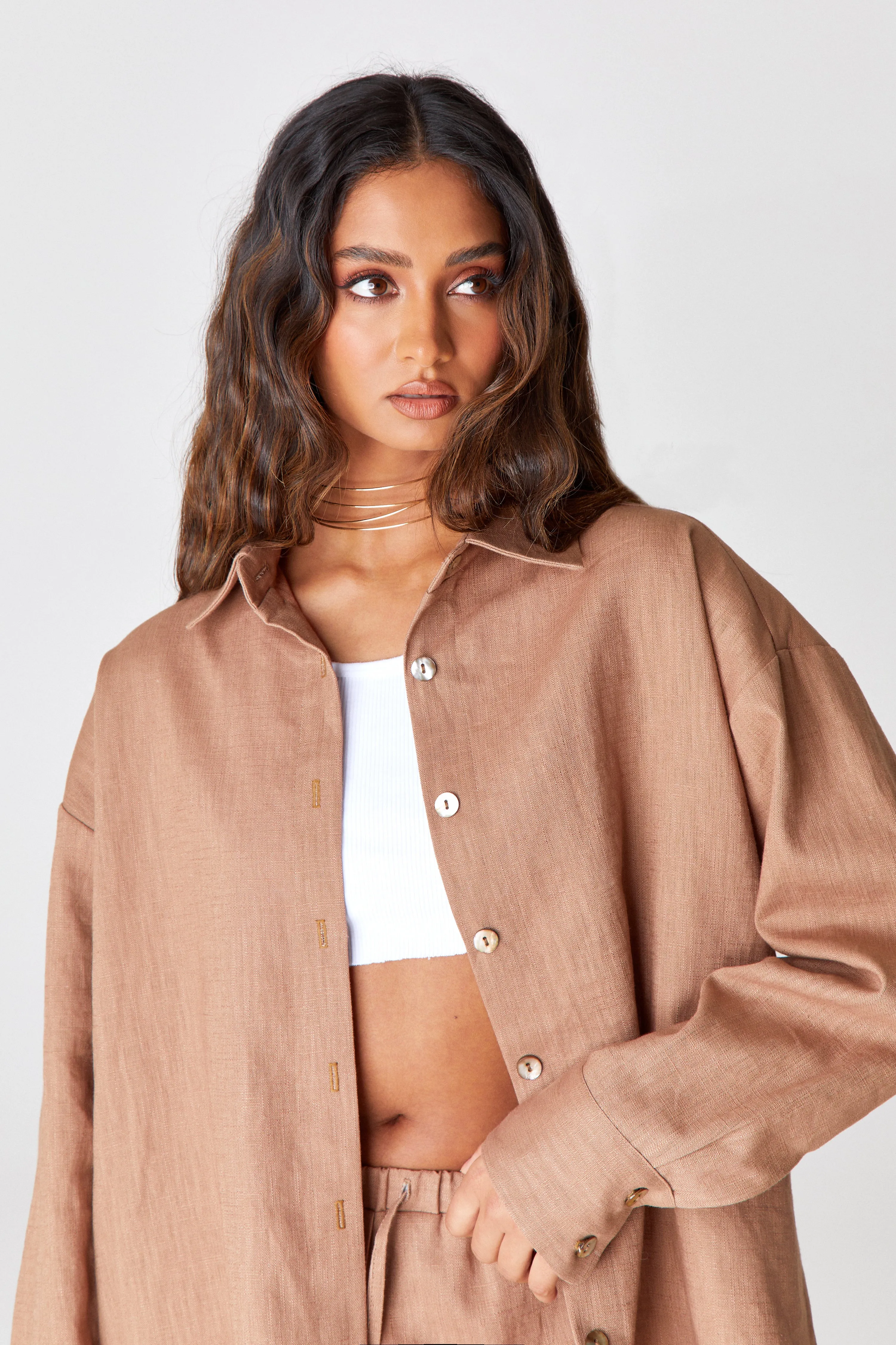 Taupe Linen Shirt