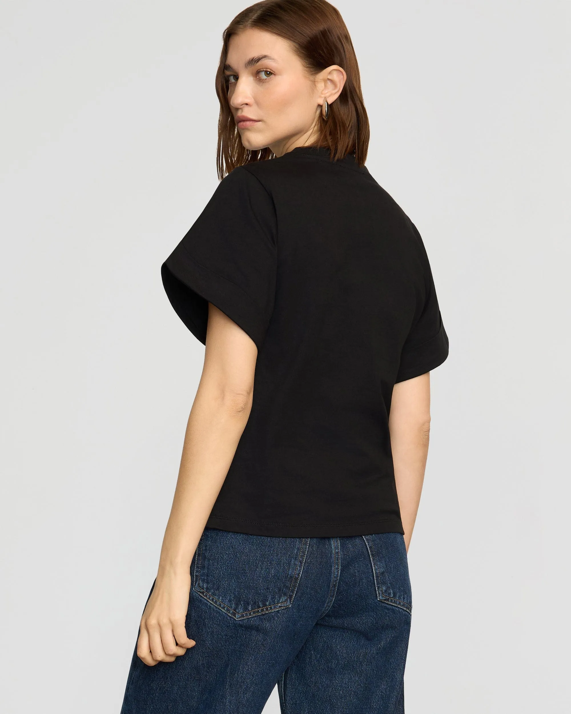 Terri Organic Cotton Structured-Cuff Tee