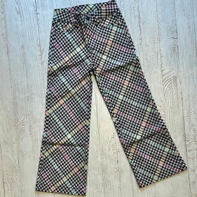 Tween Bottoms | Twill Pants - Houndstooth with Rainbow Stripe | Terez