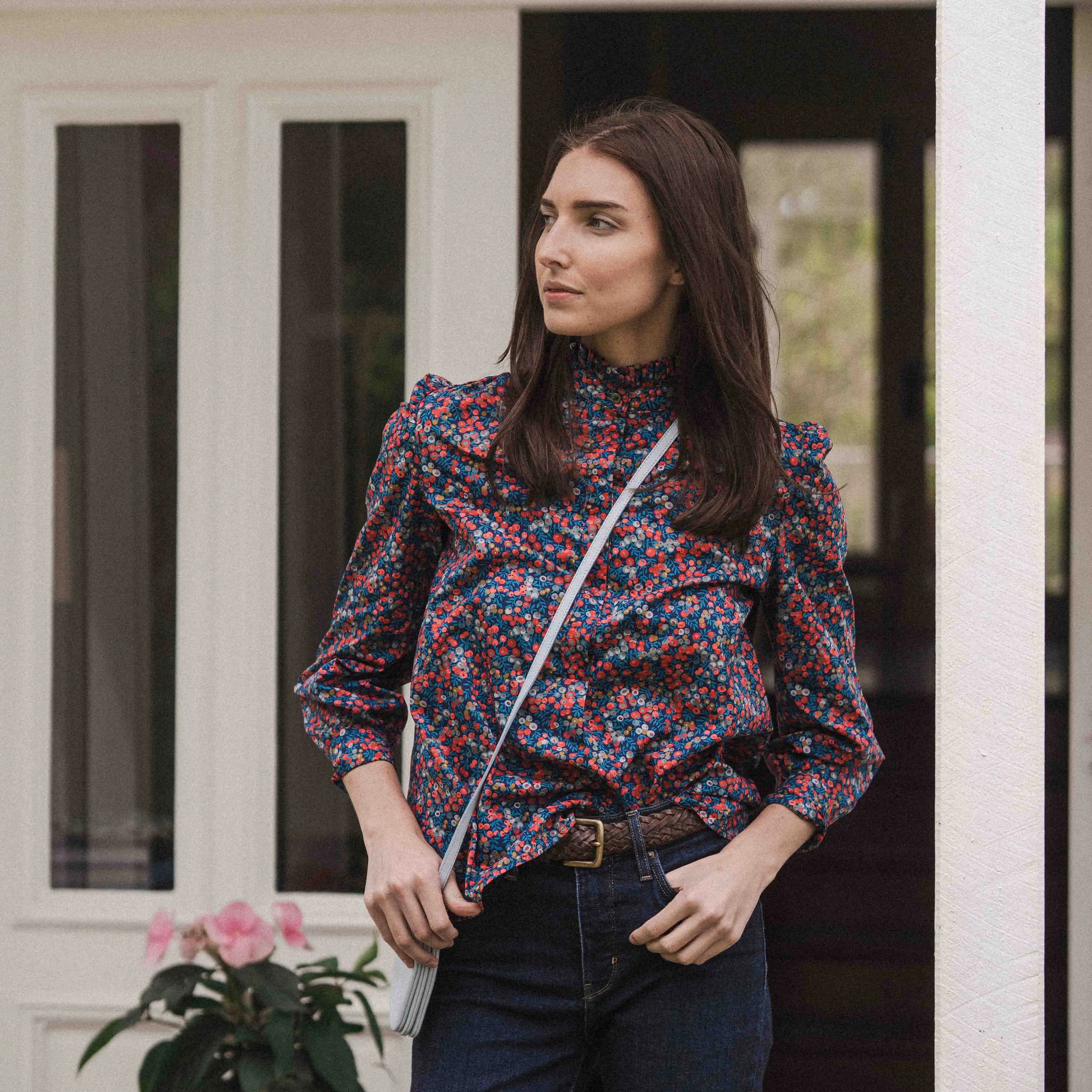 'Wiltshire' Liberty Fabrics Frill Collared Blouse