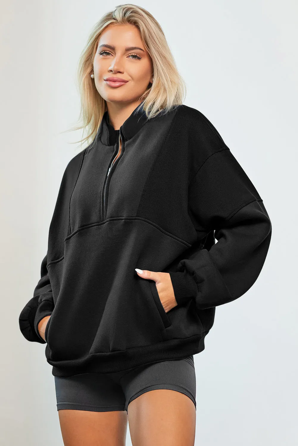 Women's Cozy Half-Zip Pullover Sweatshirt