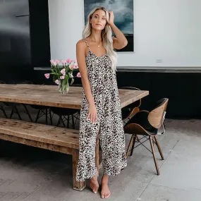 Women's Printed Jumpsuit Wide-Leg Leisure Pants